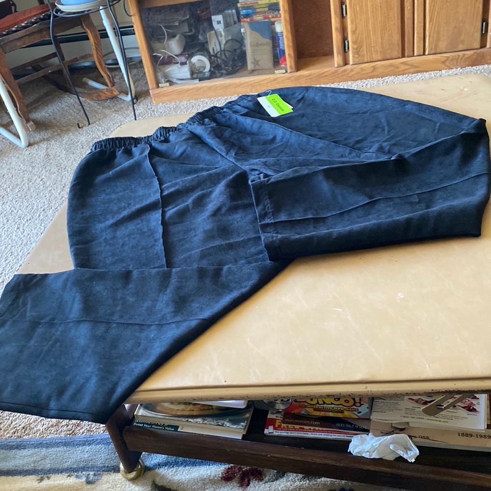 NWT C.D. Daniels Spectator Black Suede Dress Pants, Size 1X